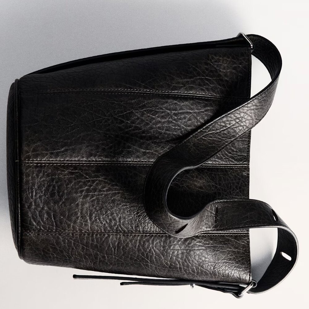 MANGO Brown Faux-leather Bucket Handbag/NWT - Picture 5 of 15